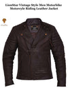 Men's Distressed Brown Leather Biker Jacket