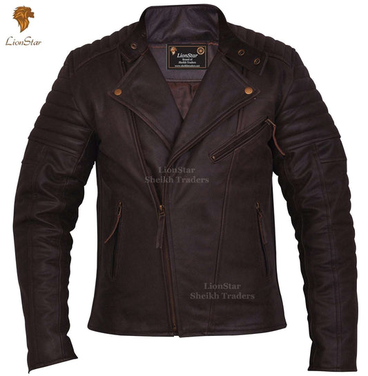 Brown Biker Leather Jacket