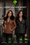 LionStar Women's Real Leather Jacket with Fur Collar | Black & Brown Jacket