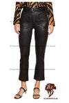 Women's Black Sheepskin Leather Trousers