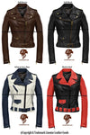Women's Sheepskin Leather Biker Jacket