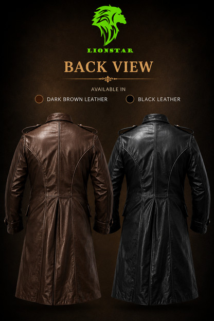 Lionstar Genuine Sheep Leather Long 3/4 Length Coat Men's Black Brown