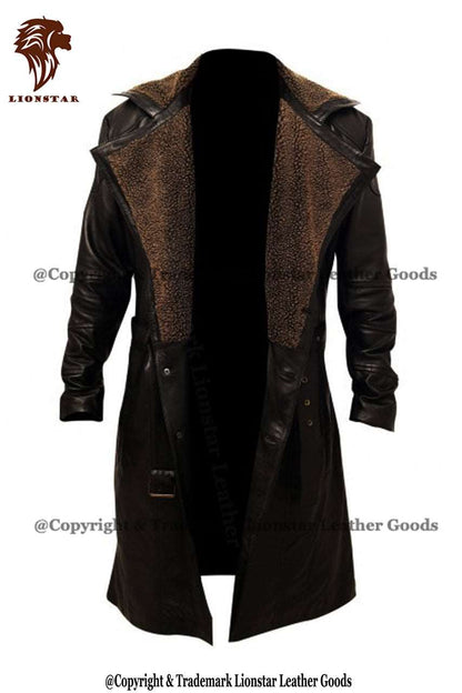 men's trench coat with fur lining for cold weather open