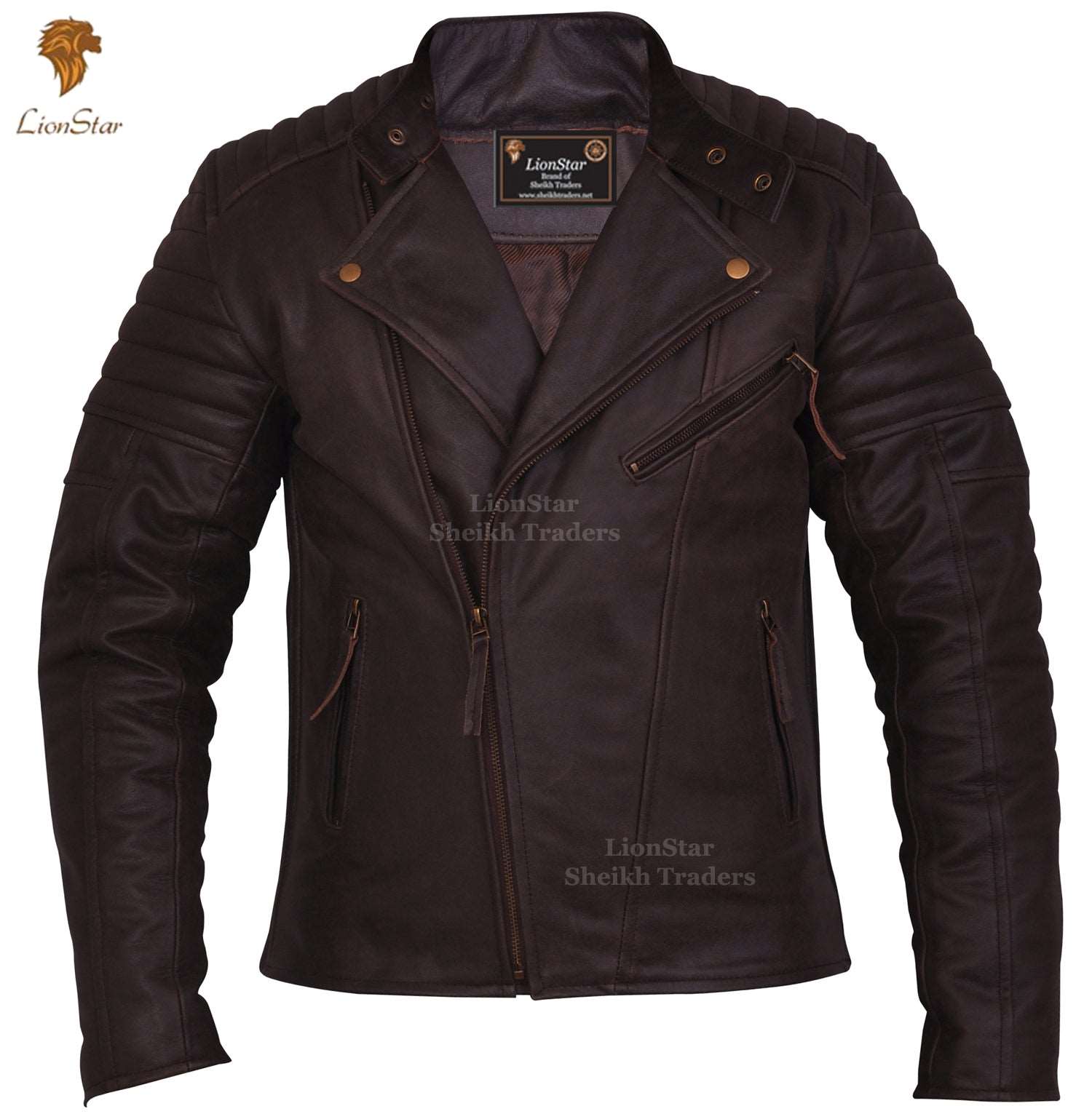 Brown Biker Leather Jacket