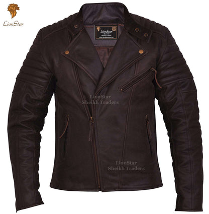 Brown Biker Leather Jacket