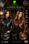 LionStar Ladies Genuine Crocodile Leather Premium Jacket | Black Brown