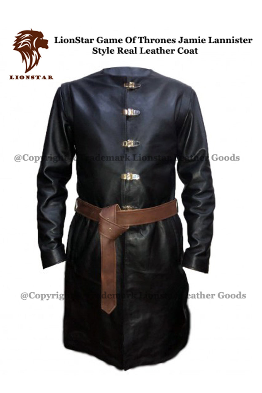 Black Leather Trench Coat