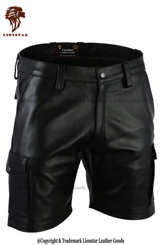 Men Leather Shorts