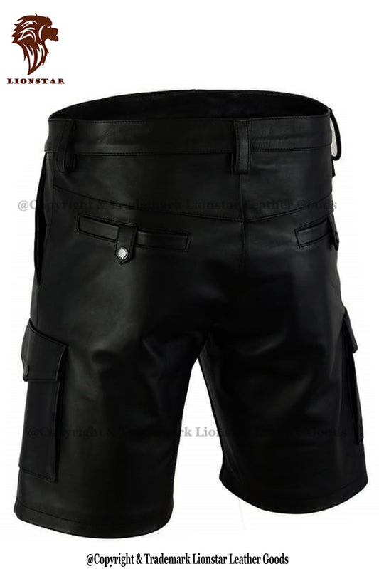 Leather Shorts Back