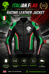Lionstar Italian Flag Racing Motorcycle Leather Jacket Cowhide CE Armour