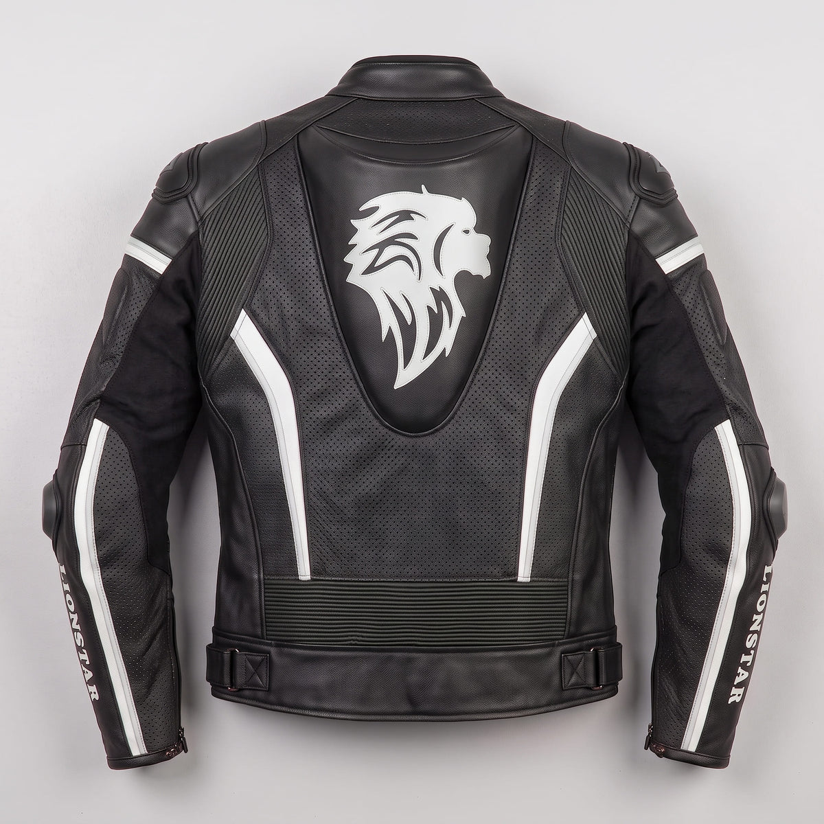 Lionstar Men's Cowhide Motorcycle Racing Leather Jacket
