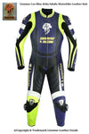 Blue Cowhide Motorcycle Racing Suit