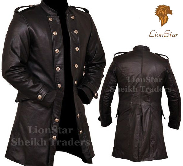 Black Leather Coat Back