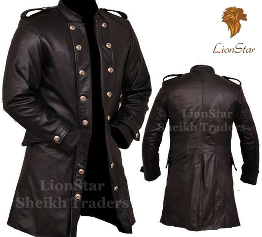 Black Leather Coat Back