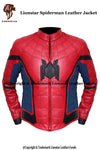 Men's Spider-Man Red & Blue Sheepskin Biker Jacket