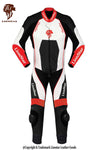 Thunder Black & White Motorcycle Racing Suit