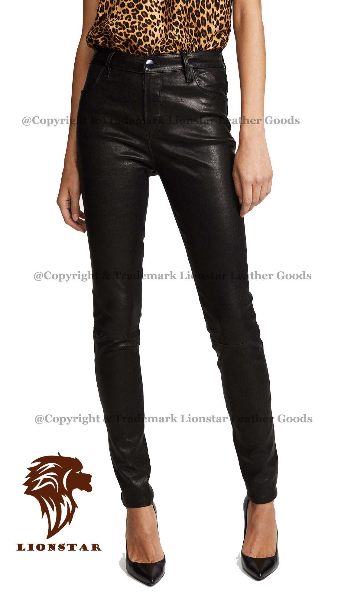 Black Leather Pants Front