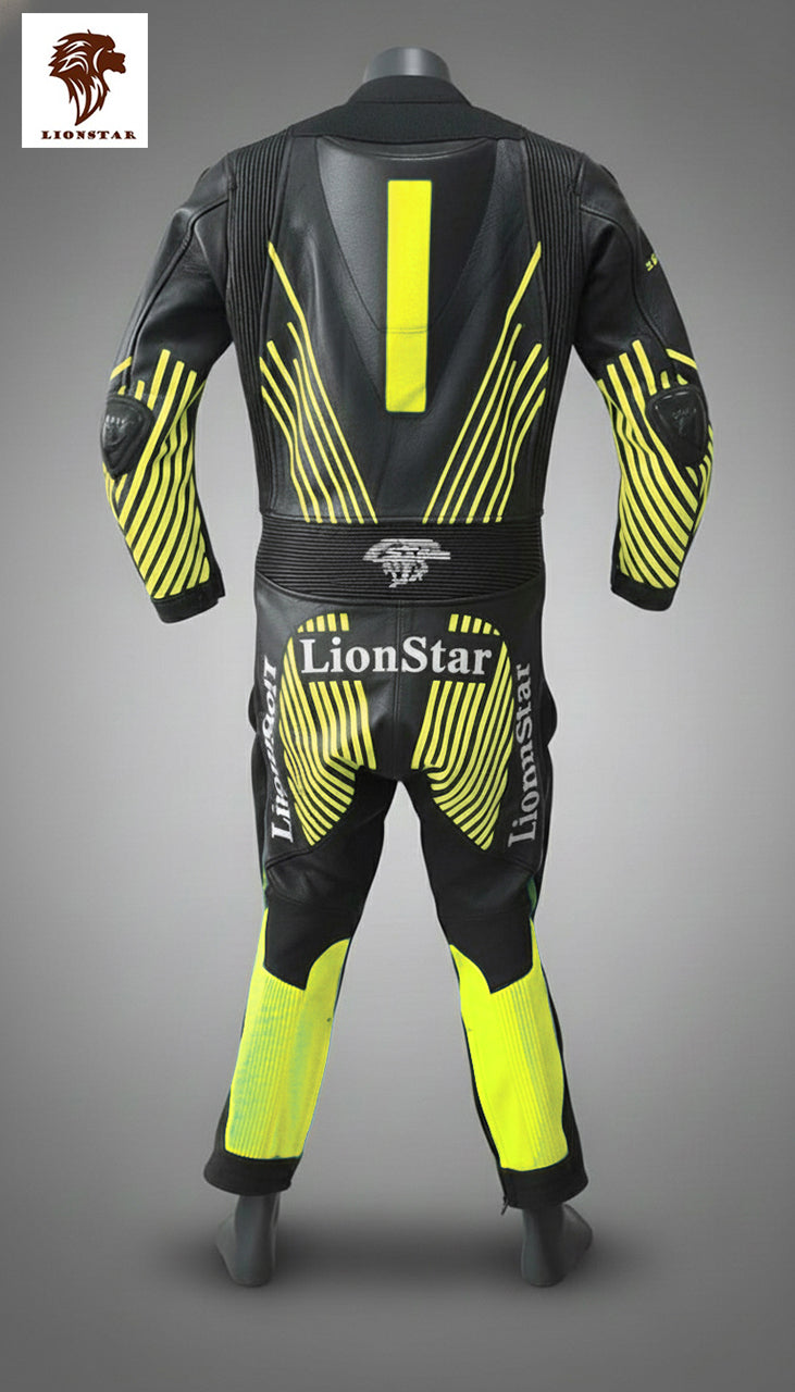 Back view of LionStar Mini Moto Suit for Kids on Track
