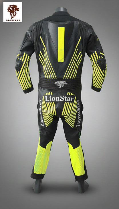Back view of LionStar Mini Moto Suit for Kids on Track