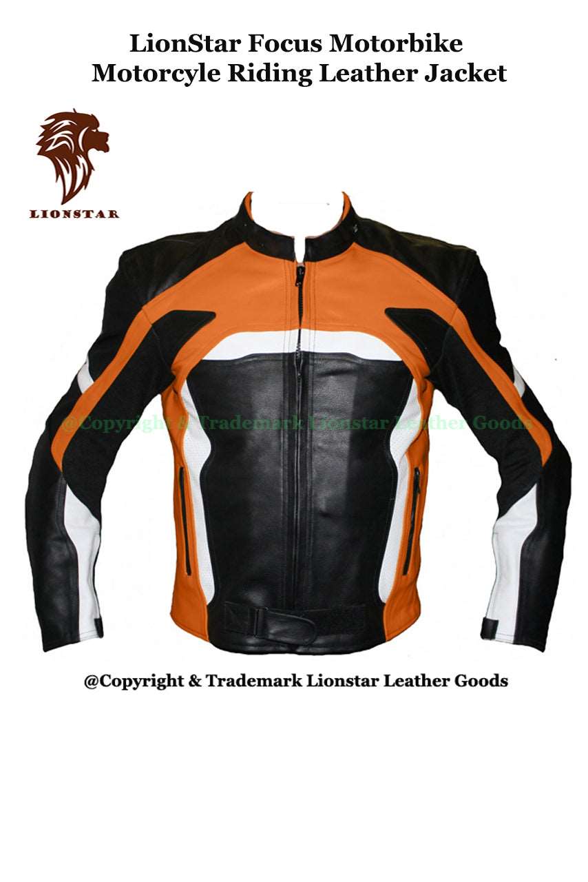 Orange Black Motorcycle Jacket