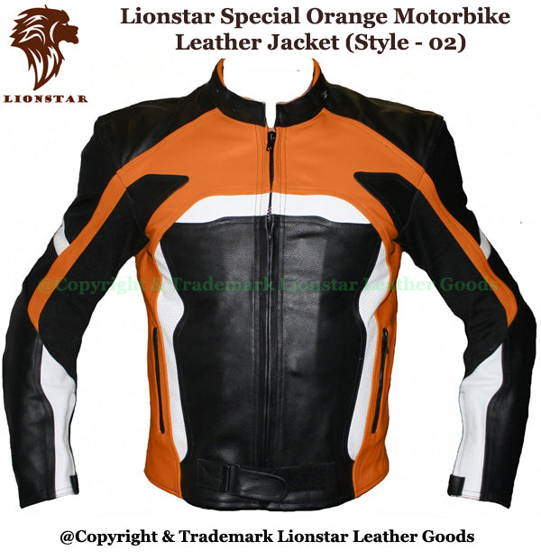 Orange Black Motorcycle Jacket
