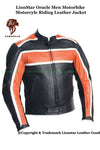 Men's Orange & Black Stripe Motorcycle Jacket
