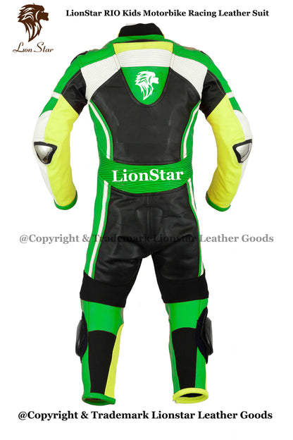 Biker Racing Suit Green Back