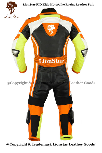 Biker Racing Suit Orange Back