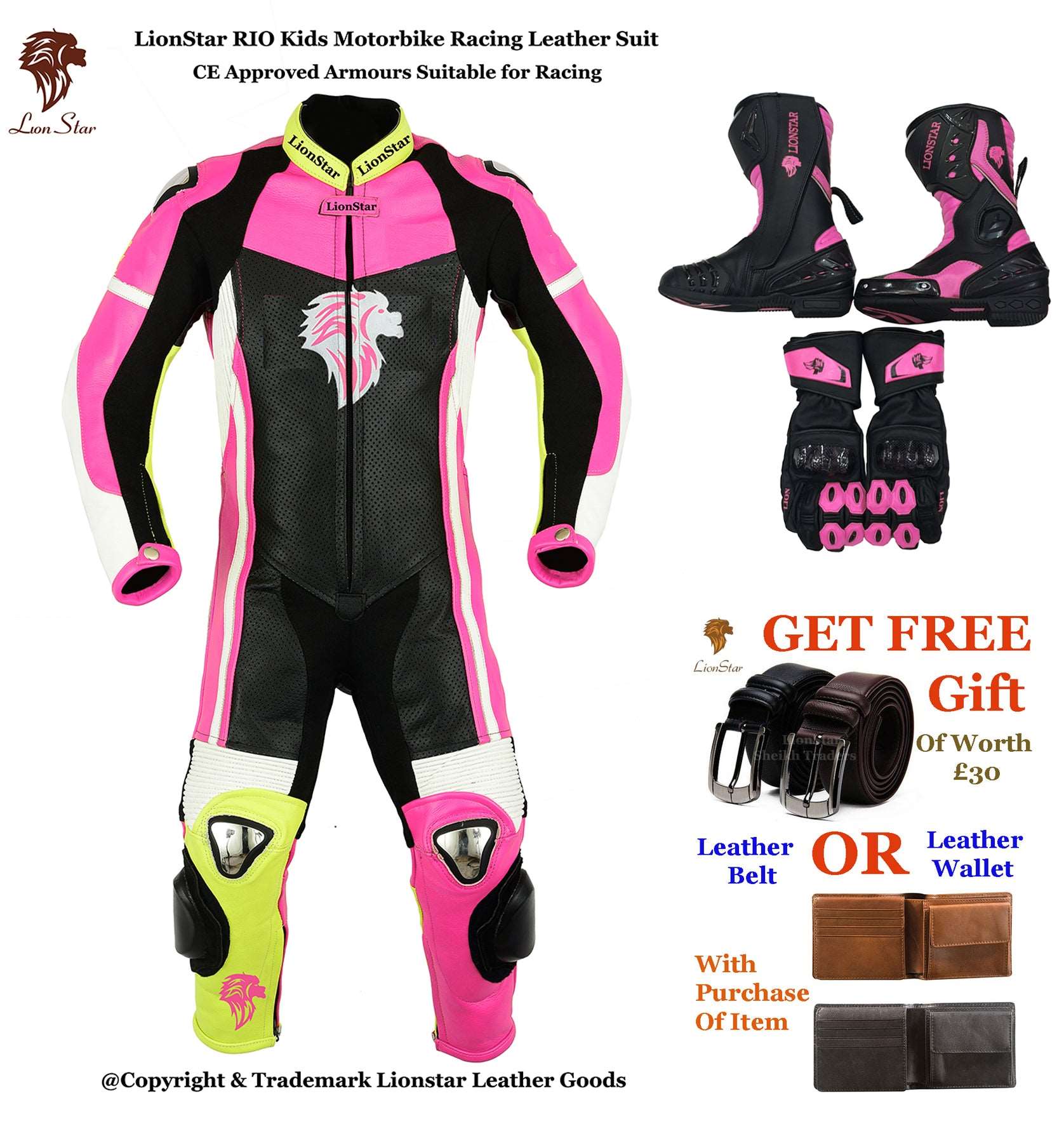 Biker Racing Suit Pink Set